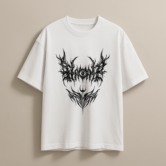 White tee / gothic designed/100%
